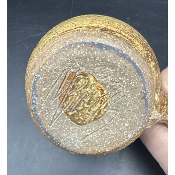 VTG Studio Art Pottery Mixed Artist Brown Coffee Tea Mug Set Of 4 Signed - Picture 12 of 16